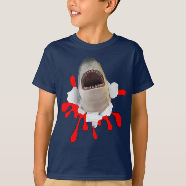 Requin blanc avec T-shirt sanguin (Devant)