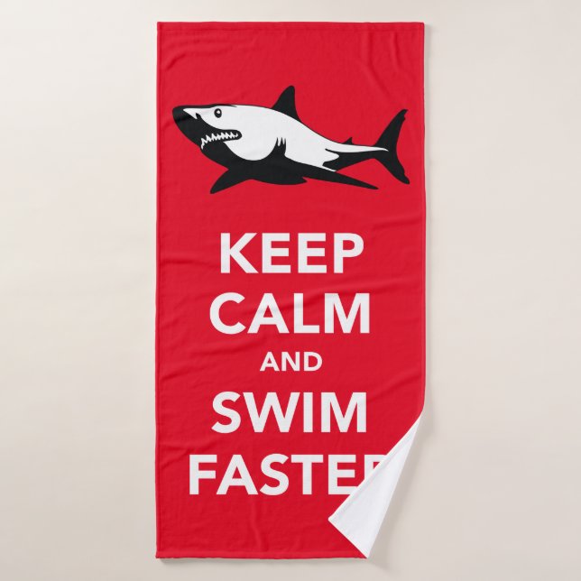 Requin blanc + Gardez le calme et nagez plus (Serviette de bain)