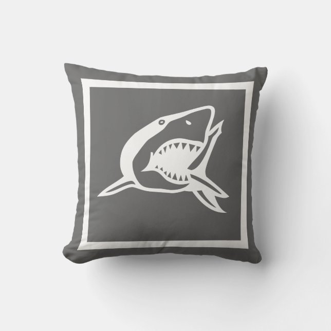 requin blanc sur coussin gris foncé (Recto)