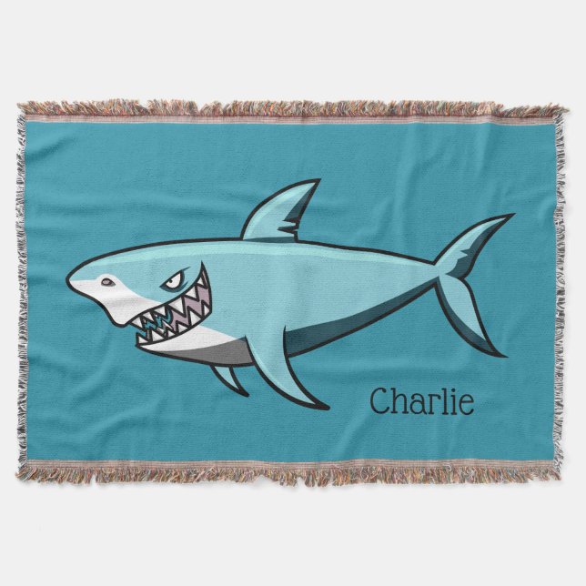 Requin cool nom personnalisé jeter des couvertures (Devant)