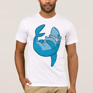 Requin de bande dessinée roulant le T-shirt riant