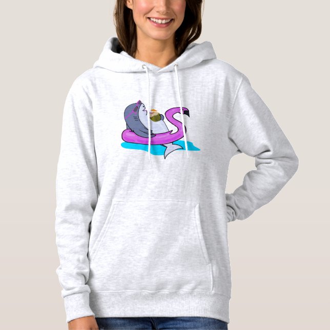 Requin Drôle En Lunettes Cocon Sweat À Capuche - C (Devant)