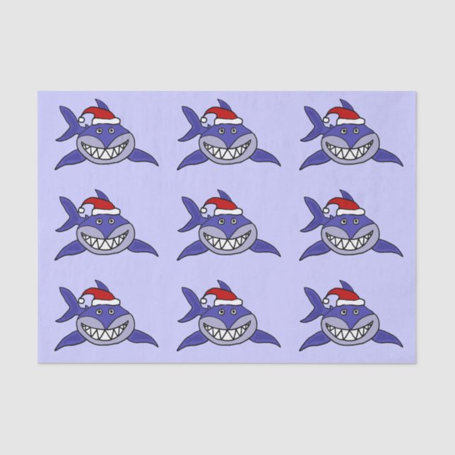 Requin drôle en papier de soie de soie de Noël de (Recto)