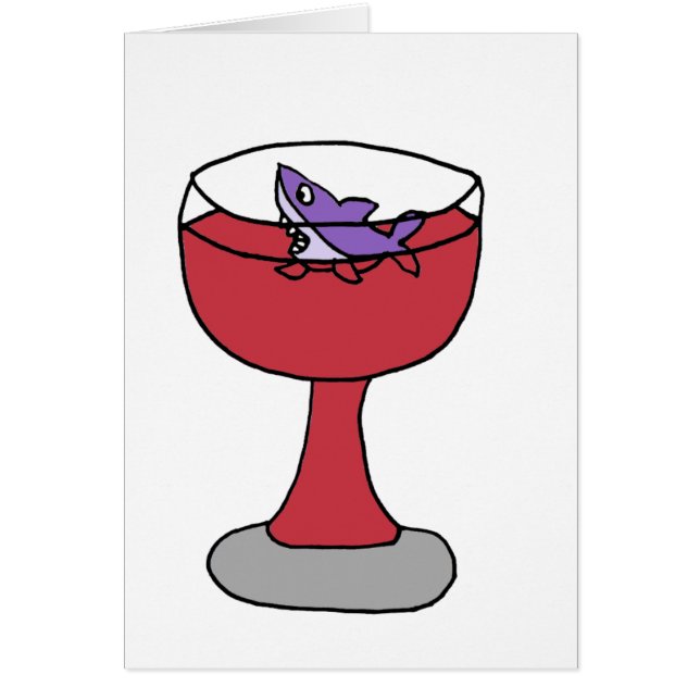 Requin drôle en verre de vin rouge (Devant)