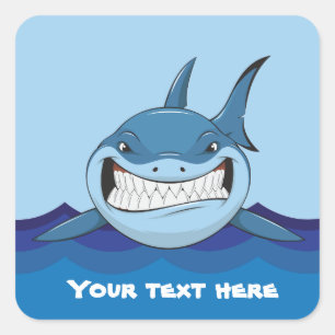 Requin effrayant Ajouter un Carré texte Sticker