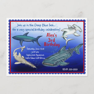 Requin Frenzy Invitations d'anniversaire
