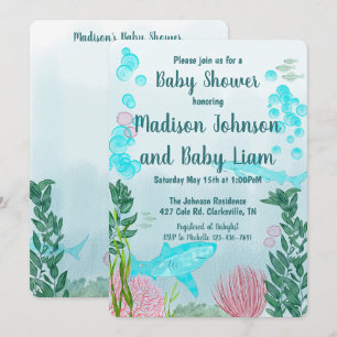 Requin, Océan, Baby shower Sea Life Invitation