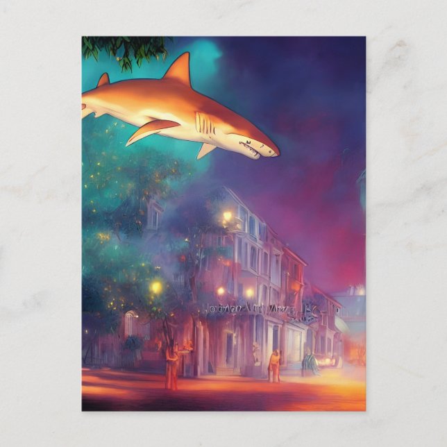 Requin sur la carte postale de la ville (Devant)