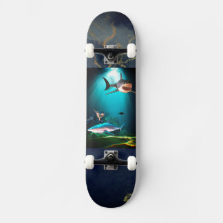 Requin sur skateboard