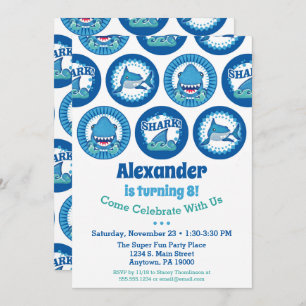 Requins Anniversaire Invitation Garçons Shark Part