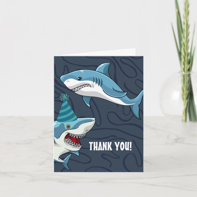 Requins déguisés en fête d'anniversaire Merci (Devant)