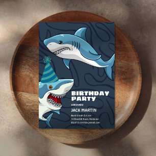 Requins déguisés Invitation d'anniversaire à thème