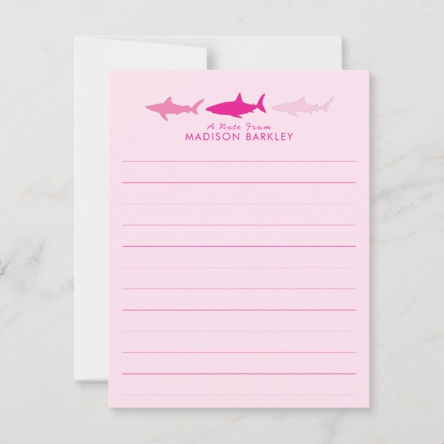 Requins roses Cartes fixes plates pour enfants (Devant)