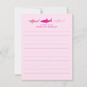 Requins roses Cartes fixes plates pour enfants