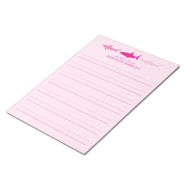 Requins roses mignons Bloc-notes stationnaire pour (Incliné)