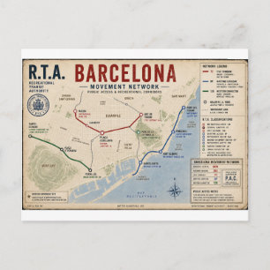 Réseau de mouvement de Barcelone Carte postale   R