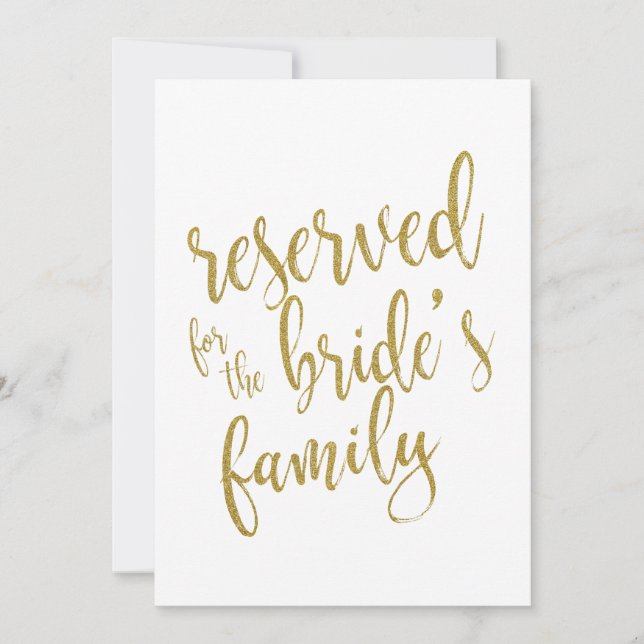 Réservé à la famille de la mariée Panneau de signa (Devant)