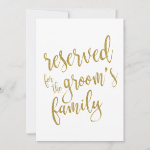 Réservé à la famille du marié - Panneau abordable