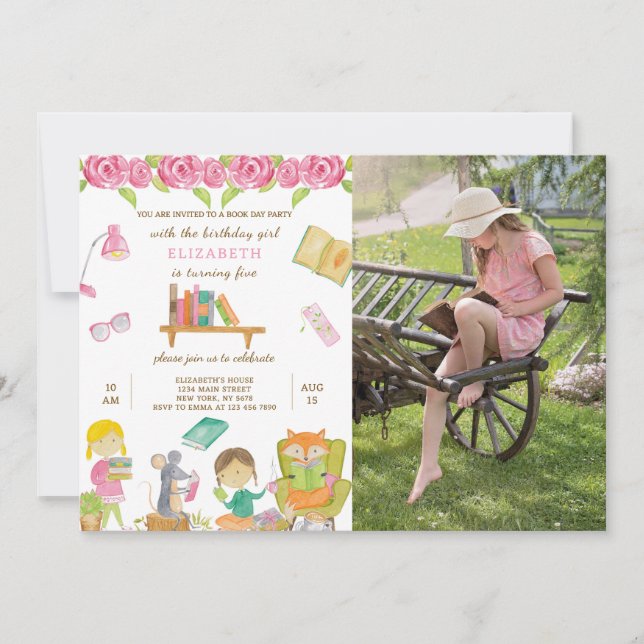 Réserver Jour Anniversaire Invitation Avec Photo (Devant)