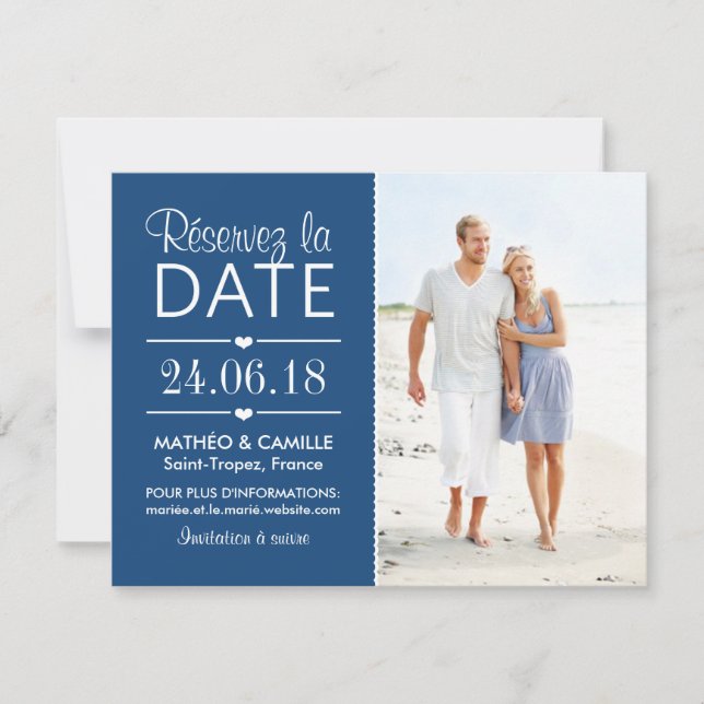 Réserver la Date du Mariage | Cartes Avec Photo (Devant)
