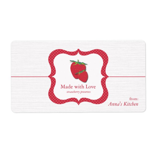 Réserves de fraises - étiquettes de contenants ali (Devant)