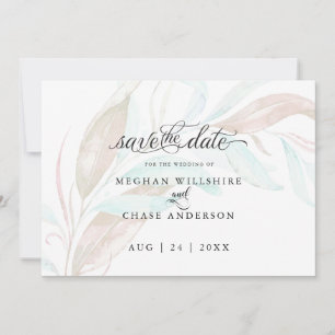 RÉSERVEZ LA DATE   Pastel Watercolor Autumn Foliin