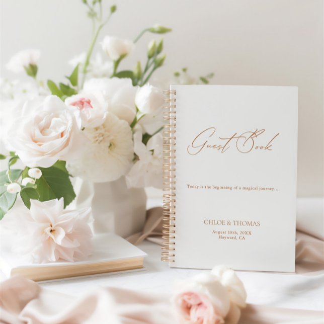 Réservez un minimum de Mariage moderne Carnet Spir (Minimal Modern Wedding Guest Book Spiral Notebook)
