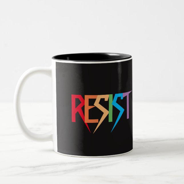 Résiste à la Mug des couleurs arc-en-ciel (Gauche)