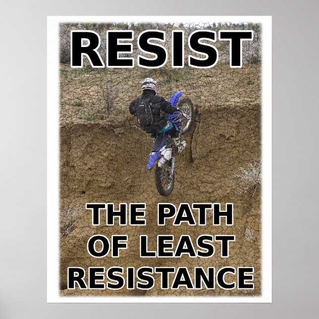 Résiste au Moindre Résistance Affiche de Moto Cros (Devant)