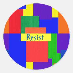 Résister Patchwork Rainbow Quilt Design Stickers