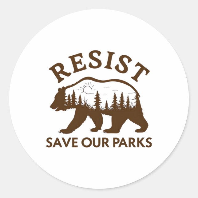 Résistez À Sauver Notre Étiquette À Ours Parcs (Devant)