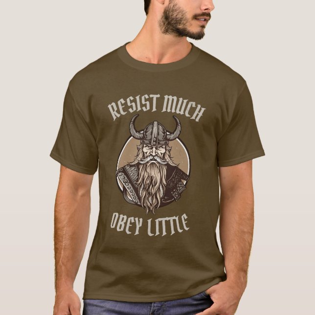 Résistez au t-shirt Viking Nordic Very Obey Little (Devant)