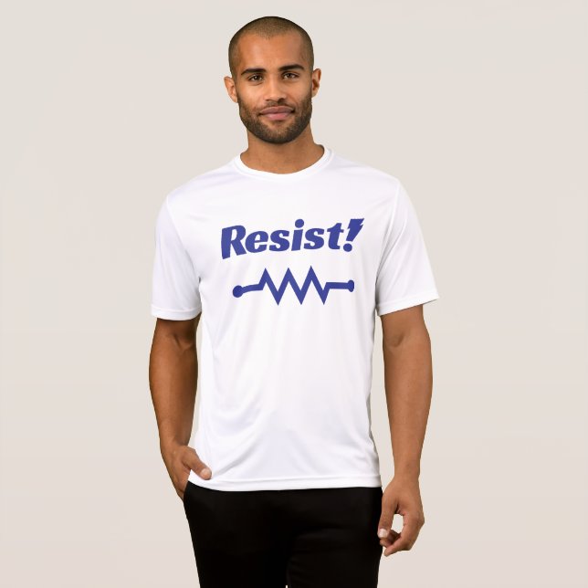 Résistez ! T-shirt sportif (bleu) (Devant entier)