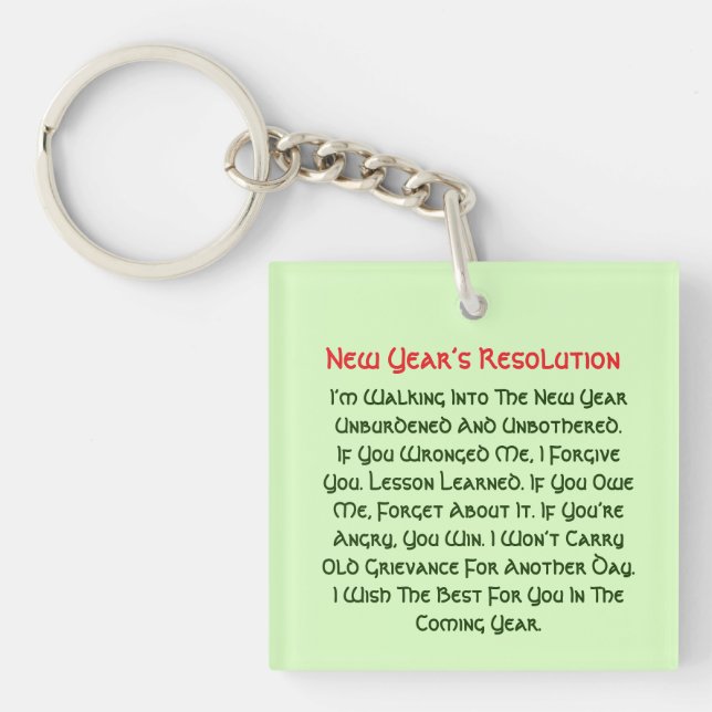 Résolution de Nouvel An Porte-clés (Devant)