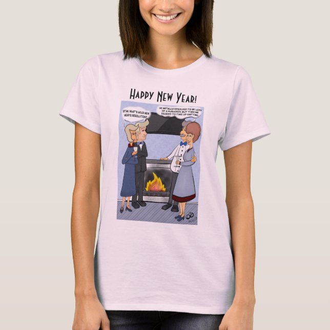 Résolution du Nouvel An T-shirt féminin rose (Devant)