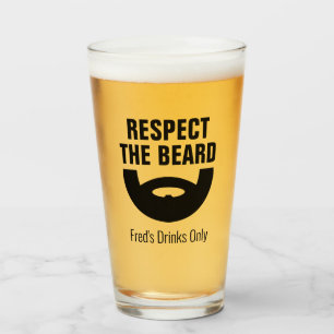 Respectez la barbe, drôle de verre de bière cadeau