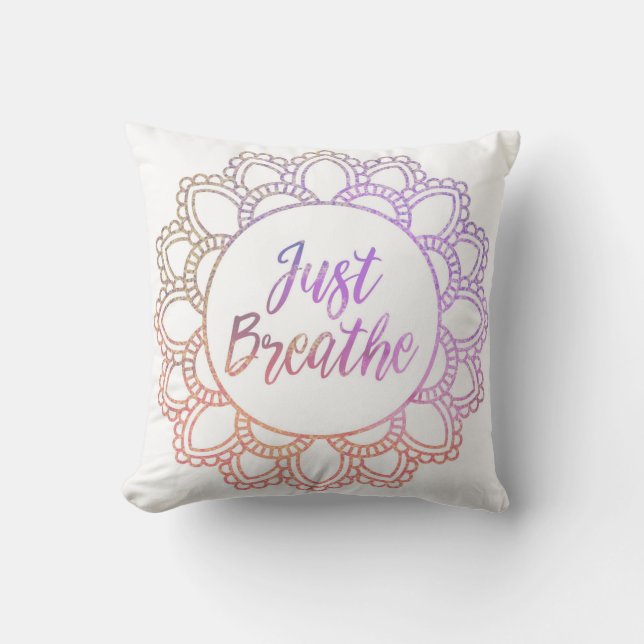 "Respirez juste" le coussin de mandala (Recto)