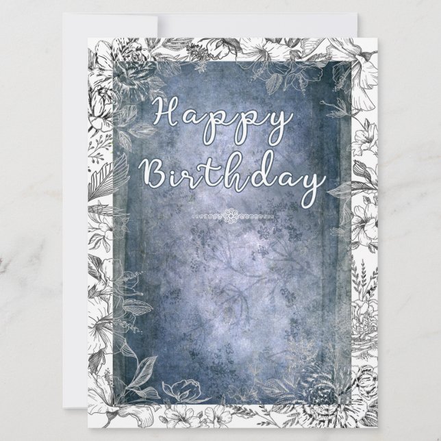 Resplandor Floral Retro: Feliz Cumpleaños (Devant)