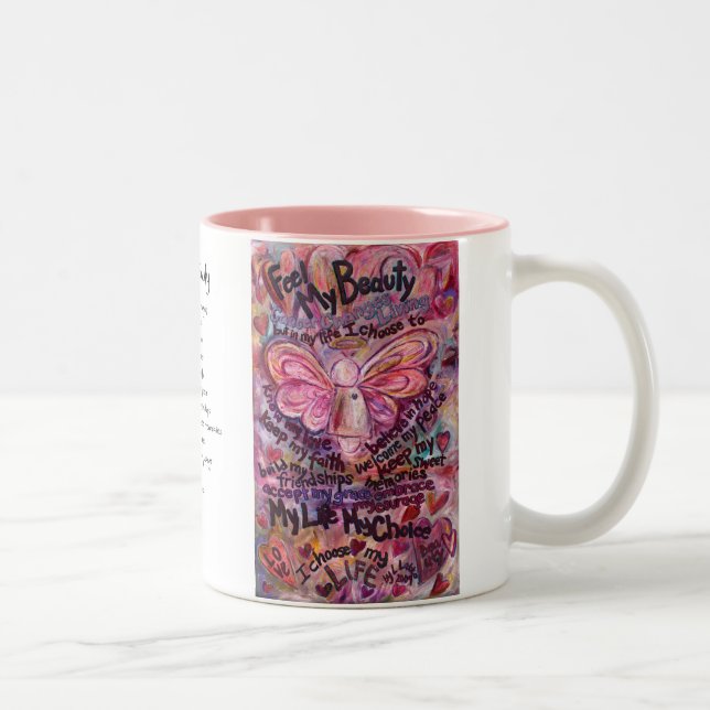 Ressentez ma beauté Cancer rose Ange Mug (Droit)
