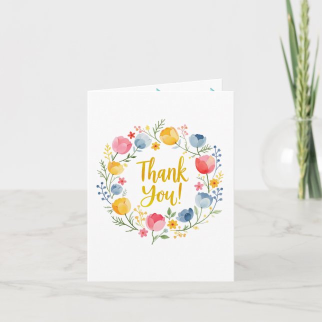 Ressort Aquarelle Florale Baby shower Merci voitur (Devant)