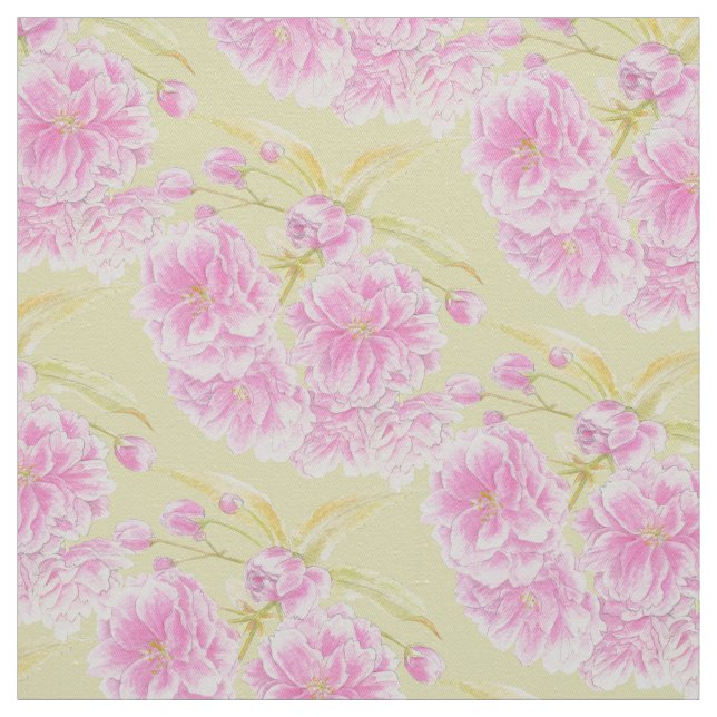 Ressort aquarelle rose fleur tissu (Échantillon)