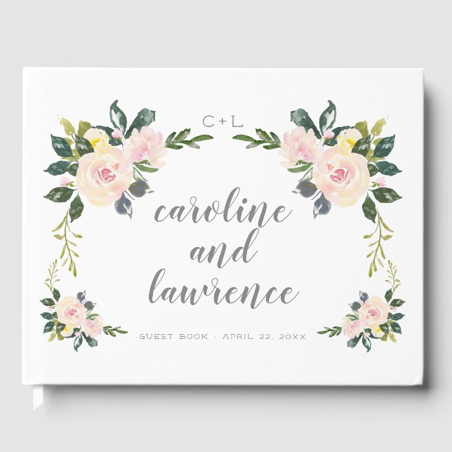 Ressort floral Blush Mariage photo Livre d'or (Recto)