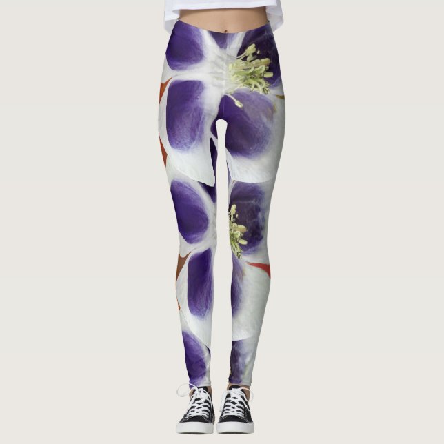 Ressort Humeur Art Abstrait & Fleurs Leggings (Devant)