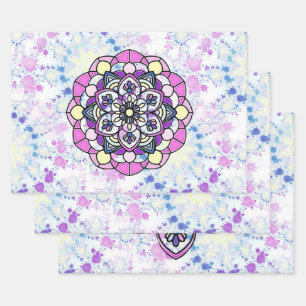 Ressort Mandala Enveloppement Papier plat Ensemble