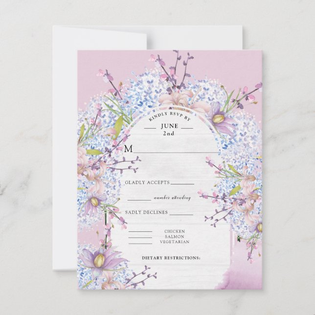 Ressort Mariage Aquarelle Florale RSVP Enclôture C (Devant)