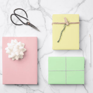 Ressort pastel - Papier à enveloppement rose, jaun