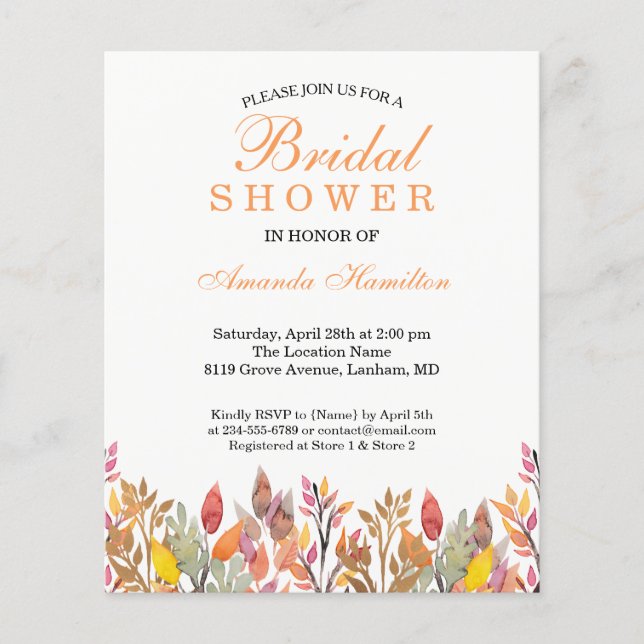 Ressort rustique Floral Automne Orange Fête des ma (Devant)