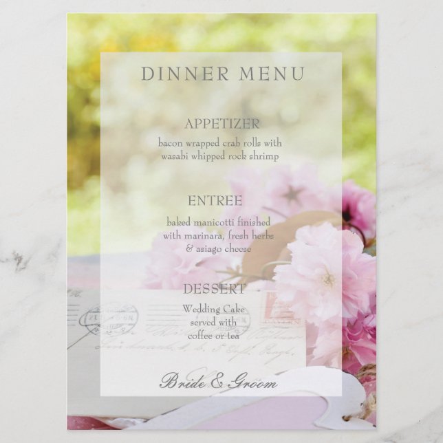 Ressort vintage loveletter menu mariage (Devant)