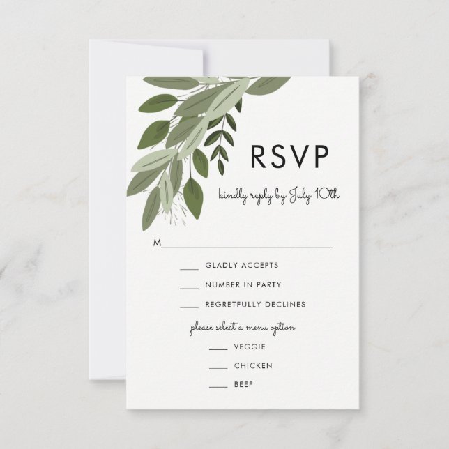 Ressorts Mariages rustiques, carte RSVP (Devant)