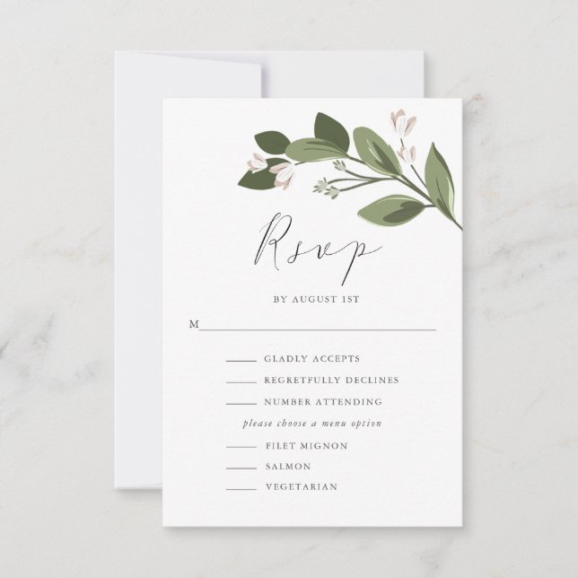 Ressorts roussants RSVP avec menu et retour rose (Devant)